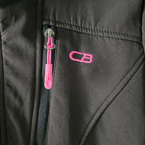 Women's CB Pink & Black Fleece Lined Coat w/ removable hood, Size Small - Picture 8 of 9